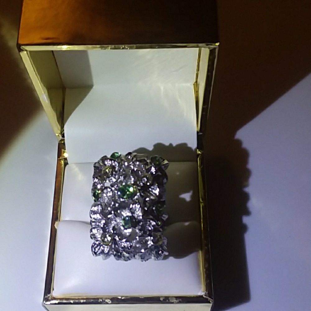 Vintage Peridot & citrine color cocktail ring